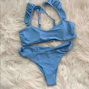 New - sky blue two piece bathing suit